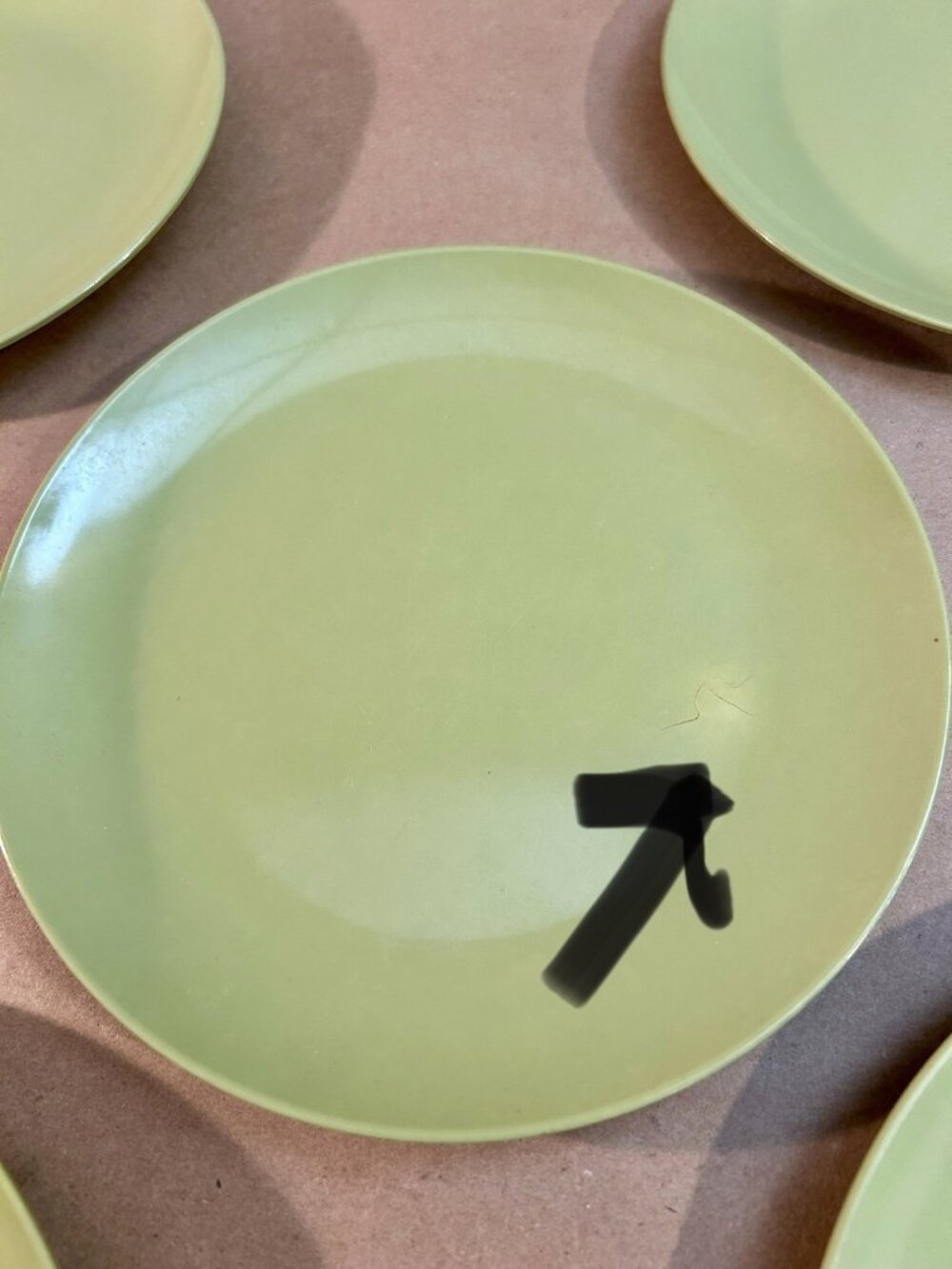 Vintage 10 pc. Oneida Melamine Avocado Green Serving Bowls, Plates & Small Bowls - Picture 4 of 16